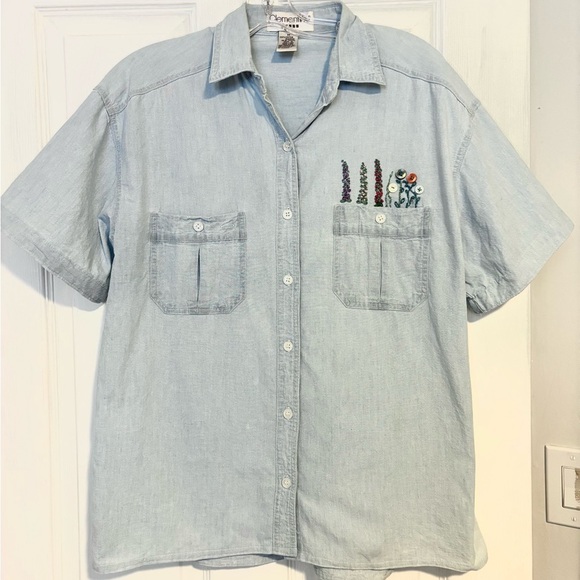 Vintage Hand Embroidered Button up - Picture 1 of 4